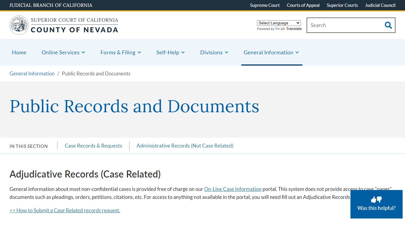 Public Records and Documents | Superior Court of California | County of ...